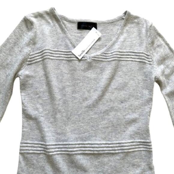 True Love V-Neck Bell Long Sleeve Space Dye Knit Sweater Dress Small NEW - Picture 8 of 12